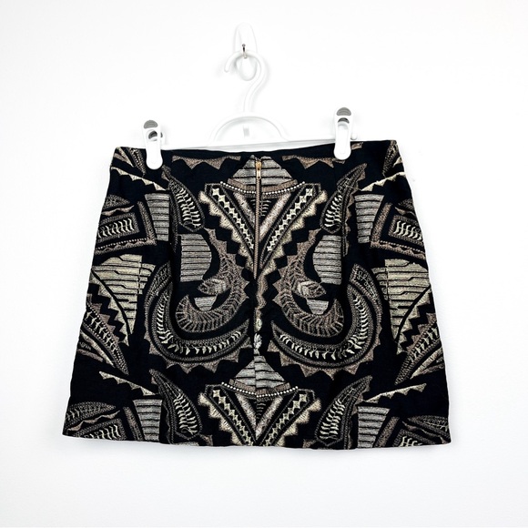 Blaque Label, Black Mini Skirt with Gold Metallic Threading - Picture 8 of 9